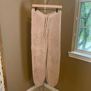 H&M Women's Tan Joggers Fuzzy Soft Lounge Pants‎ Size Small